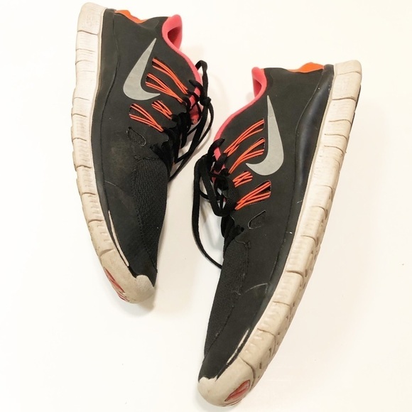 Nike Free 5.0 running shoes sneakers. Black & neon orange. Men's size 13 - Picture 5 of 12